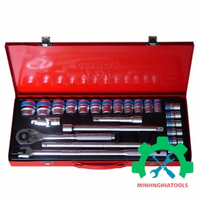 Bộ tuýp 1/2" 24 chi tiết TOP KW-S424D-1 loại 6 cạnh 