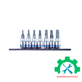 Bộ tuýp lục giác 1/4" sao có lỗ Kingtony 2107PR 7 chi tiết (T10-T40) 