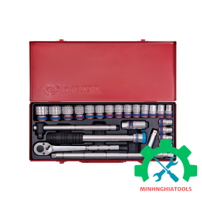 Bộ tuýp 1/2 inch 24 chi tiết hệ mét Kingtony 4033MR loại 12 cạnh