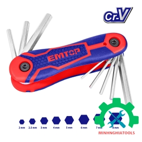 Bộ lục giác xếp 8 chi tiết EMTOP EHKY4081 loại 6 cạnh 2-8mm