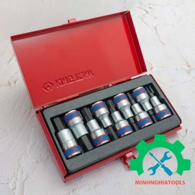 Bộ tuýp lục giác 1/2" loại 6 cạnh 9 chi tiết  Kingtony 4110PR