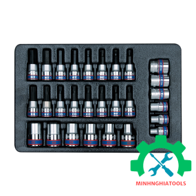 Bộ đầu tuýp E và lục giác, 1/2" và 3/8" Kingtony 9-7128PR 28 chi tiết