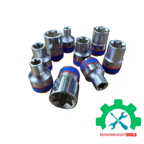 Tuýp E trắng ngắn chân cấm 1/2" Kingtony 4375M, kích thước lẽ E8-E24 