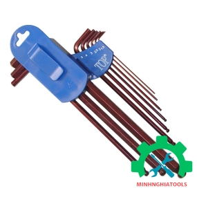 Bộ lục giác 9 chi tiết xi nâu hệ Mét (1.5 -- 10 mm)  TOP AWT-30004-BK
