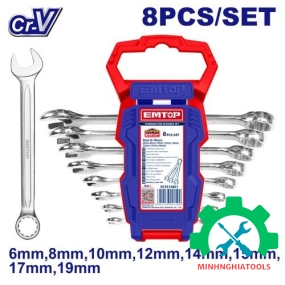 Bộ cờ lê vòng miệng 8 chi tiết EMTOP ECSS10801 6-19mm