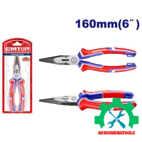 Kìm mũi nhọn 6" EMTOP EPLRL0611 dài 160mm 