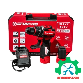 Máy khoan pin 16V SFUNPRO S16 DR10A (sạc, 2 pin 2Ah)
