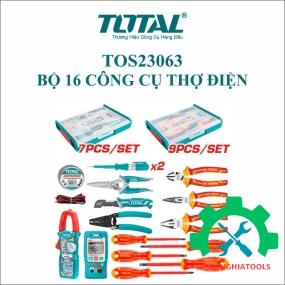 BỘ 16 CÔNG CỤ THỢ ĐIỆN TOTAL TOS23063