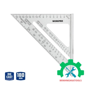 Thước đo góc vuông hình tam giác bằng nhôm, kích thước 180mm (7 inches) Workpro - WP264007 