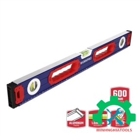 Thước thủy có từ tính, bằng nhôm, dạng hộp, kích thước 600mm Workpro - WP262014 