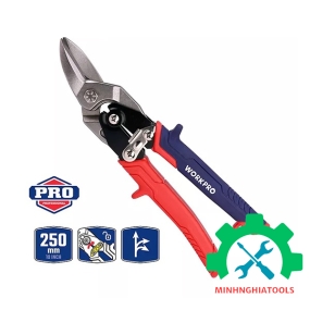 Kéo cắt tôn bằng thép mũi cong trái, thép rèn CR-MO 250mm (10inches) Workpro - WP214020 