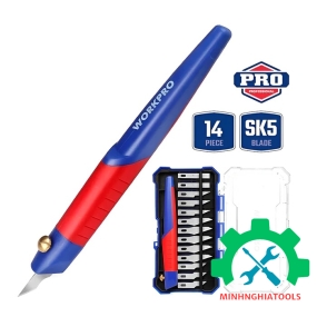 Hộp lưỡi dao điêu khắc 14 chi tiết Workpro WP219005 