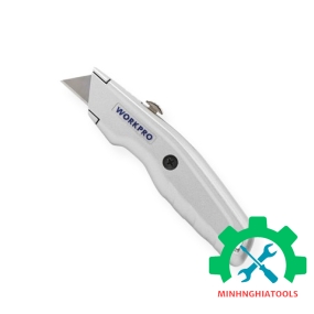 Dao tiện ích có lưỡi cắt bằng nhôm, lưỡi dao có thể thu vào Workpro - WP213006 