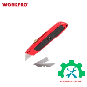 Dao tiện ích có lưỡi cắt bằng nhôm, lưỡi dao có thể thu vào Workpro - WP213005 