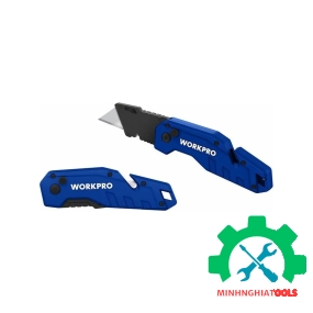 Dao tiện ích có lưỡi cắt gấp gọn, cán cầm bẳng nhựa Workpro - WP211008 
