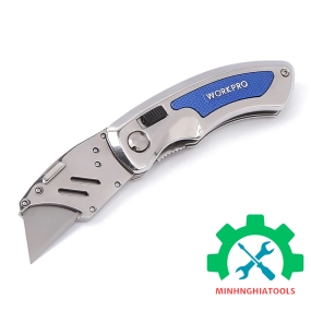 Dao gấp tiện ích có lưỡi cắt gấp gọn, cán cầm bằng thép không gỉ Workpro - WP211007