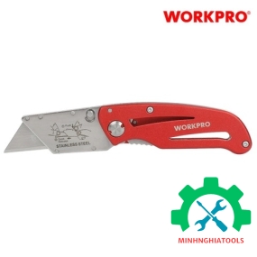 Dao tiện ích có lưỡi cắt gấp gọn, bằng nhôm mở nhanh Workpro WP211003 