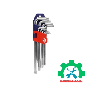 Bộ lục giác đầu hình sao kiểu chữ L, loại trung 9 cái, thép hợp kim CR-V Workpro - WP222002 