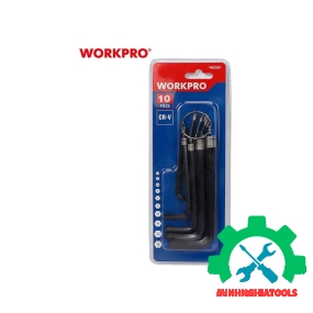 Bộ lục giác đầu bẳng kiểu chữ L, loại ngắn 10 cái thép hợp kim CR-V Workpro - WP222001 