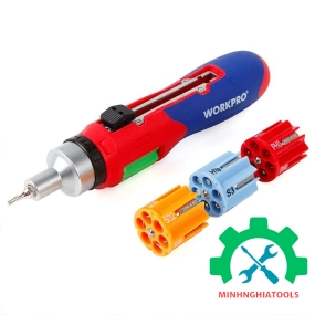 Bộ Tua vít tự động 24 cái gồm (đầu hình hoa khế, đầu dẹt, đầu vuông, đầu sao) Workpro - WP221056 