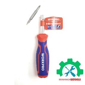 Bộ Tua vít đổi đầu 6 trong 1, thép hợp kim CR-V Workpro - WP221046 