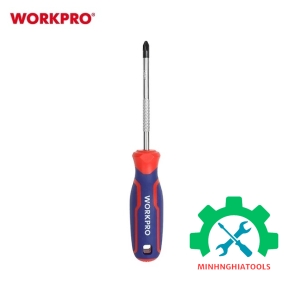 Tua vít đầu hoa thị, tay cầm bọc nhựa cao su 3 màu, chống trơn trượt kích thước PH0x75mm, thép hợp kim CR-V Workpro - WP221025