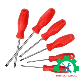 Bộ Tua vít 6 cái gồm (3 cái đầu hoa khế, 3 cái đầu dẹt) , thép CR-V Workpro - WP200501 
