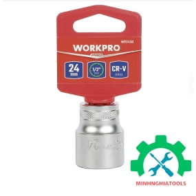 Đầu tuýp có đầu vuông 1/2 inch và đầu lục giác 12 cạnh size 24mm Workpro - WP274153