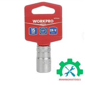 Đầu tuýp có đầu vuông 1/2 inch và đầu lục giác 12 cạnh size 15mm Workpro - WP274144