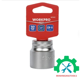 Đầu tube có đầu vuông 1/2 inch và đầu lục giác 6 cạnh size 32mm Workpro - WP274112 
