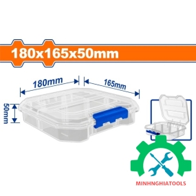 Hộp nhựa trong suốt chia 6 ngăn đựng linh kiện 180x165x50mm WadFow WTB8341 