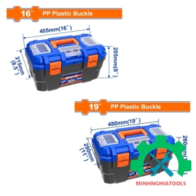 Thùng đựng dụng cụ 16'' và 19" khóa nhựa WADFOW WTB1319 - WTB1316 