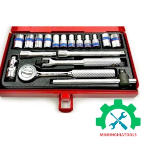 Bộ tuýp 1/4 Kingtony 2019MR03 18 chi tiết loại tuýp 12 cạnh 