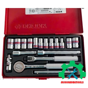Bộ tuýp 1/4 hệ inch Kingtony 2019SR03 có 18 chi tiết loại 12 cạnh 