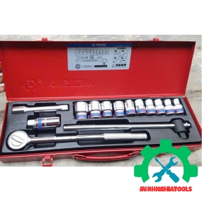 Bộ tuýp 1/2 inch  Kingtony 4514MR01 có 14 chi tiết hệ mét  (loại 6 cạnh)