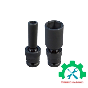 Tuýp 1/2" đen lắc léo vặn bulong góc hẹp Kingtony 4A55M, Kích thước lẽ 10-24mm