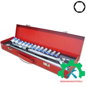 Bộ tuýp 1/2" loại 6 cạnh 17 chi tiết  TOP  KW-S417B-1, tuýp từ 9-27mm