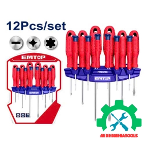 Bộ tua vít vặn 12 chi tiết EMTOP ESST1201 