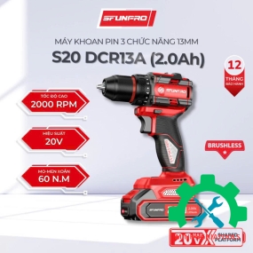 Máy Khoan Pin SFUNPRO S20 DCR13A Bản 2.0A 13MM 3 Chức Năng  
