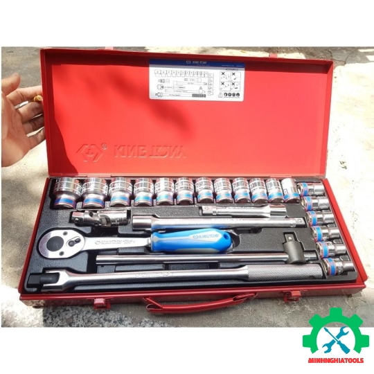 Bộ tube 1/2" Kingtony 4026MR03 (8-32mm) 12 cạnh gồm 24 chi tiết