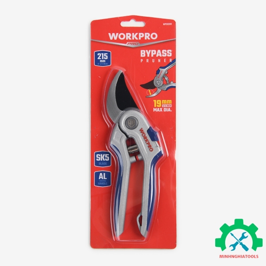 Kéo cắt tỉa cành, tay cầm hợp kim, lưỡi dao SK5,8 inches Workpro WP332011