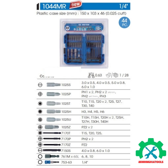 Bộ mũi vít 40 chi tiết Kingtony 1044MR