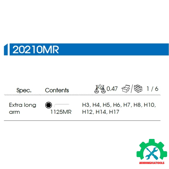 Bộ lục giác 3 - 17 hộp săt Kingtony 20210MR 