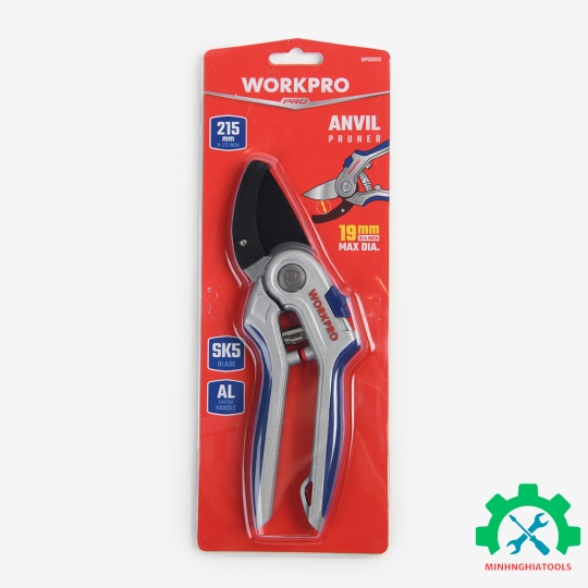 Kéo cắt tỉa cành, tay cầm hợp kim, lưỡi dao SK5 WORKPRO WP332012