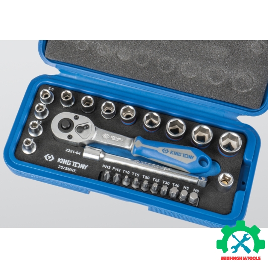 Bộ tuýp 1/4 inch 25 chi tiết Kingtony 2525MRE