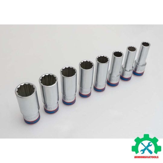 Bộ tube 1/2" loại 12 cạnh, 8 chi tiết từ 12-23mm Kingtony 4208MR