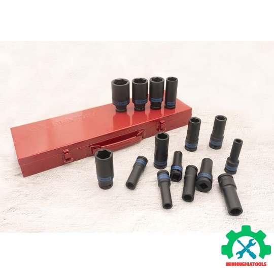 Bộ tube 1/2 inch 15 chi tiết đen dài 77mm CR-MO Kingtony (10-32mm) 4415MR