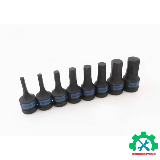 Bộ tuýp đầu lục giác đen ngắn Kingtony 4418MP 8 chi tiết, từ H5-H19 