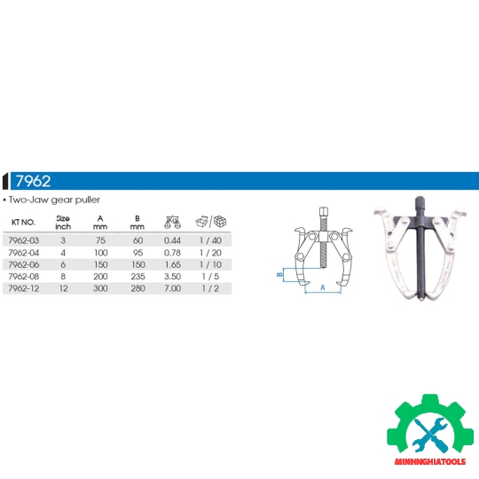 Cảo hai chấu 3 inch Kingtony 7962-03 75mm 