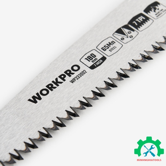 Cưa cầm tay dạng gấp, dùng để cắt cành cây, kích thước: 180mm Workpro WP333002